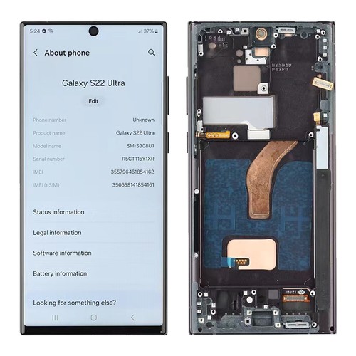 For Samsung Galaxy S22 Ultra S908U1/W LCD Display Touch Screen Frame Replacement - Picture 2 of 8