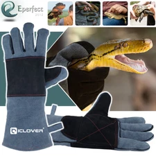 14"16" Animal Handling Gloves Leather Sleeve Bite Proof Snake Dog Cat Protection