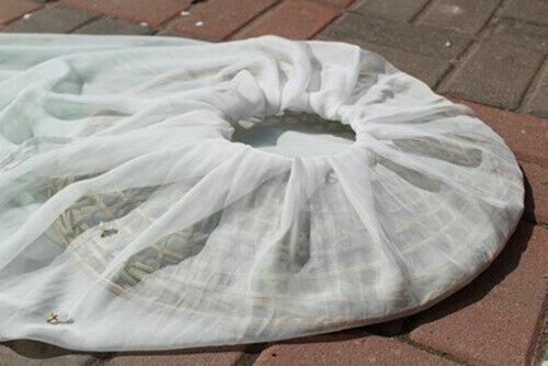 Sombrero de bambú chino hecho a mano de héroes antiguos con elegante velo blanco # - Imagen 4 de 4