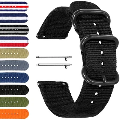 Stabiles Nylon Uhrenarmband 18 | 20 | 22 | 24 mm Textil Stoff Ersatz Armband - Bild 1 von 3