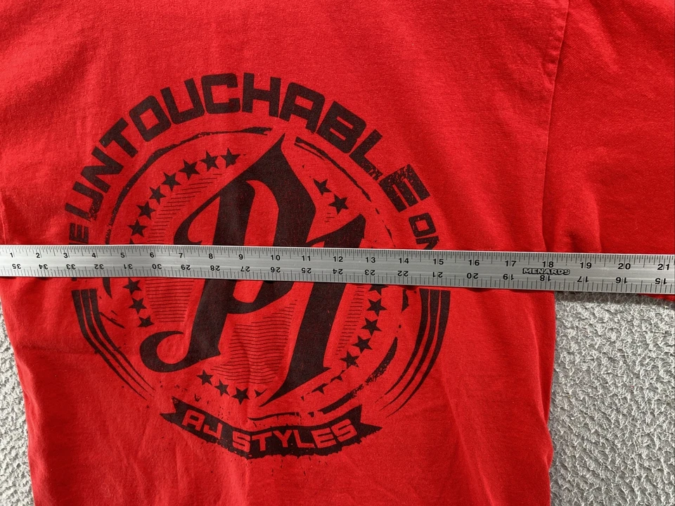 WWE Authentic AJ Styles Untouchable P1 Double Sided Hard To Follow Shirt Size M - Image 4 of 4