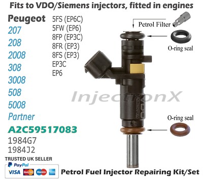 Fuel Injector Service Kit O-Ring 1984J2 for Peugeot 1.4 VTi (16v) 1.6 Vti (16v)