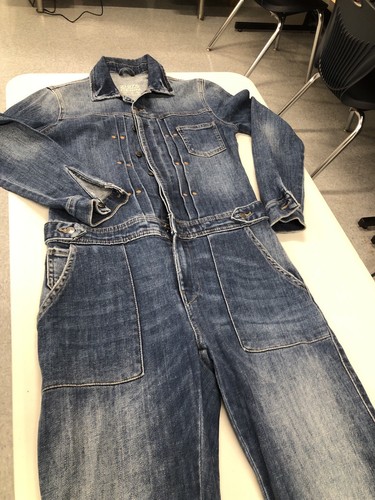 VTG Zara Z1975 Denim Long Sleeve Jumpsuit Romper size XS Button Up And Zip  | eBay