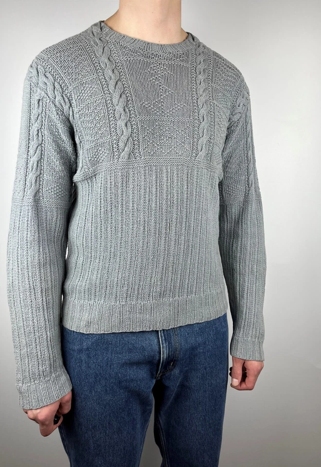 Vintage Polo Sport Ralph Lauren Linen Cotton Cable Hand Knit Sweater Size M-L - Image 3 of 4