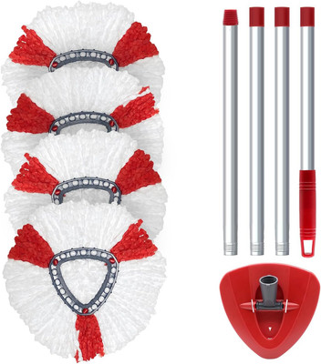Spin Mop Head  Set Compatible with Vileda Turbo Microfiber Mop Height Adjustable