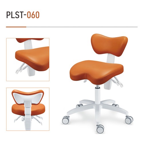 Ergonomic Dental Stool Adjustable＆Rotating Elevating Seats Skin Touch Leather - 第 1/17 張圖片