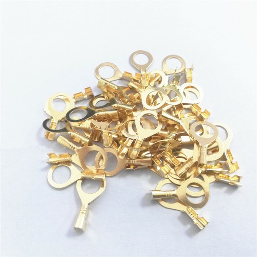 100PCS Brass Non-Insulated Crimp Ring Terminals Wire Spade Connectors 3.2-10.2mm - Picture 22 of 24