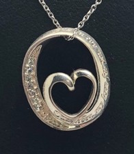 Sterling Silver 925 CZ Pave Overlap Daughter My Love For You Has No End Necklace