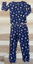 Janie Jack Navy Pink Ballerina Castle 2 Pc Pajama Set SZ 4
