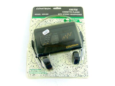 Comtech AM/FM Cassette Player With Stereo Headphones WM-680 NOS