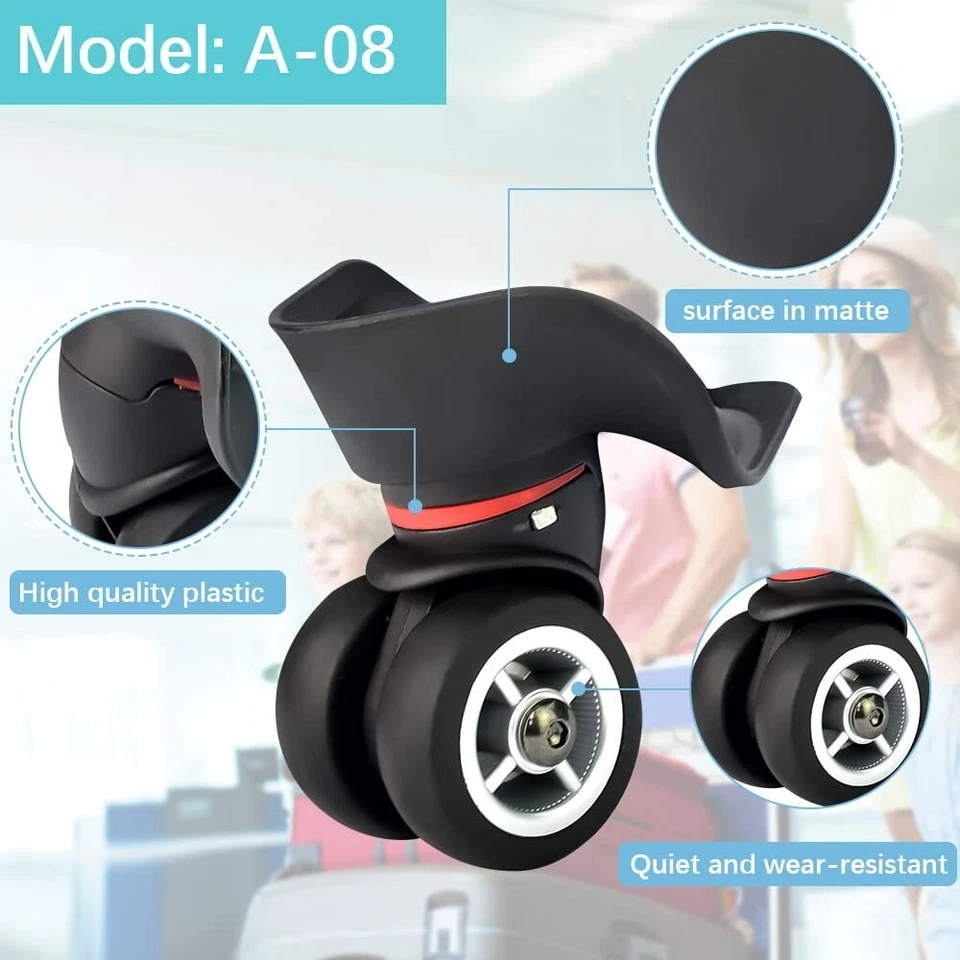 4 Stk A08 Ersatz Gepäck Rollen Räder Ersatz Lenkrolle für Koffer Reparatur Roll - Bild 4 von 4