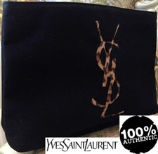 100%AUTHENTIC Ltd Edition YSL COUTURE BEAUTY MAKEUP Clutch Leopard Signature BAG