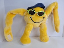 Nuevo de Lote Antiguo 1999 Smile Time Happy Face Peluche Brazo Largo Abrazador Smiley Face
