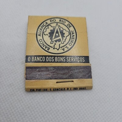 Banco Alianca Do Rio De Janeiro Matchbook Match Box Vintage Matches Bank
