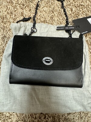 Kiko Leather Two Tone Mini Crossbody Purse Black NWT