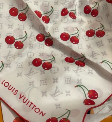 New Louis Vuitton Cherry Murakami Scarf LV x TM Monogram