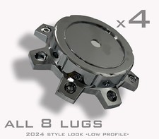 4- Chrome 8 Lug Center Caps Low-profile 4- Chrome 8 Lug Center Caps Low-profile