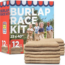 Large Burlap Potato Sack Race Bags - Set of 12 for Outdoor Fun  Games