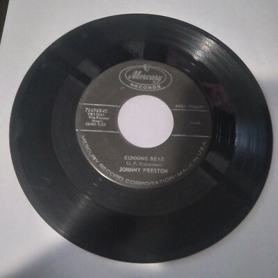 JOHNNY PRESTON: Running Bear / My Heart Knows, 45 RPM Vintage US