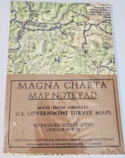 Magna Charta Note Pad Made From Obsolete US Government Survey Maps 6" x 8.5"