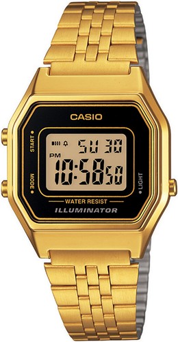 Orologio Casio Vintage LA680WGA-1E Oro Digitale Quadrante Nero | eBay