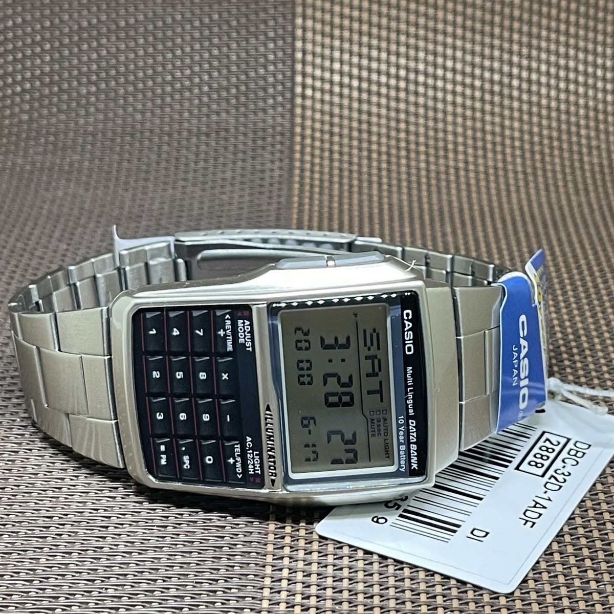 Casio DBC-32D-1A Databank Digital Calculator Stainless Steel