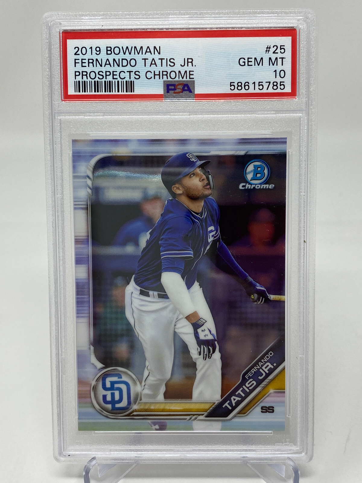 2019 Bowman #25 Fernando Tatis Jr. Rookie Card - PSA 10 view 7