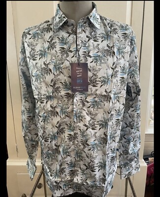 Primary Blues  Joy  Men s Long Sleeve Collard Button Up Shirt  SLIM FIT SM NWT