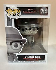 VINILO FUNKO POP MARVEL Vision años 50 714 Wandavision Bruja Escarlata blanco y negro Reino Unido NUEVO 