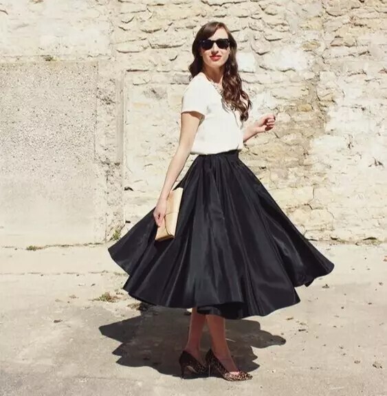 Taffeta Skirt Formal Skirts For Weddings Women Black Taffeta