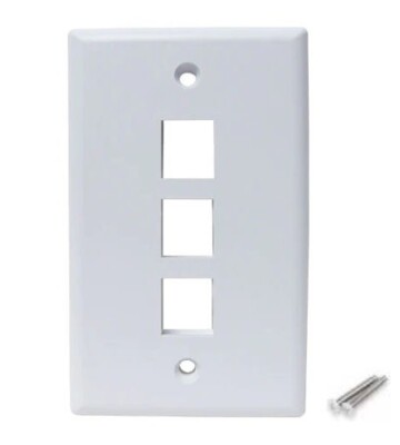 Single Gang 3 Port RJ45 Face Wall Plate Socket Keystone HDMI Cat6 Cat5e Ethernet