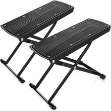 2x 6-position Guitar Foot Rest Footstool Foldable Adjustable Non-slip Rubber