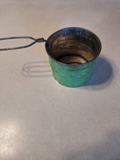 Antique Tin Two-Cup Green Flour Sifter 1940's-1950's