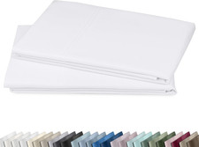 Luxuriously Soft 600 Thread Count 100 Cotton King Size White Pillowcase Set of