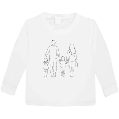 'Happy Family Walking Together' Kid's Long Sleeve T-Shirts (KL060757)