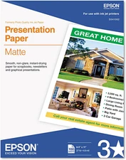 S041062 Matte Presentation Paper, 27 Lbs., Matte, 8-1/2 X 11 (Pack of 100 Sheets