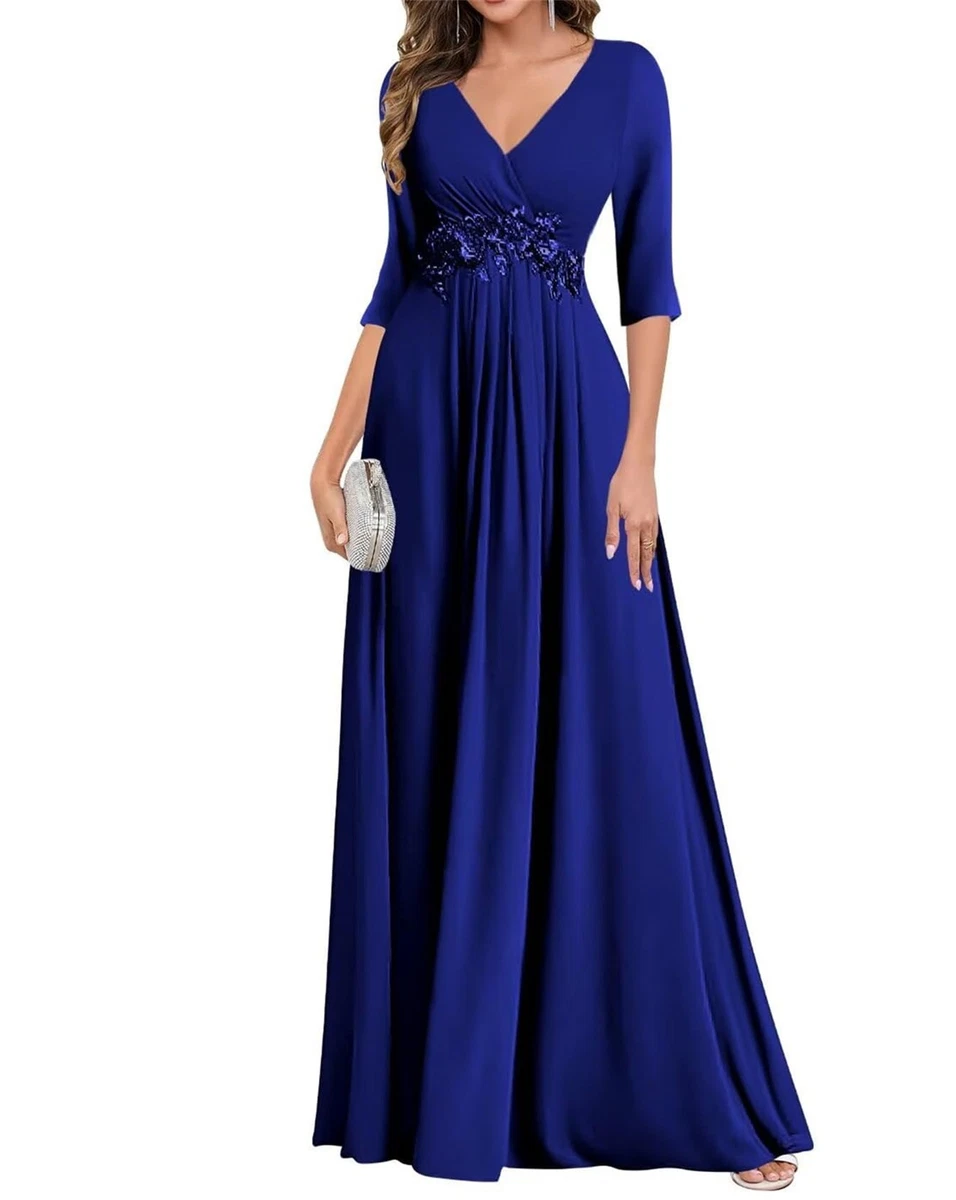 Royal Blue Chiffon Bridesmaid Dress in Women's Dresses for sale