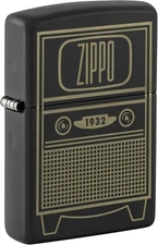 Zippo Vintage TV Design Black Matte Pocket Lighter