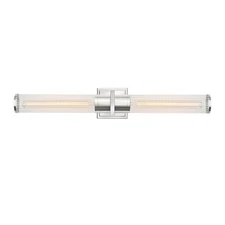 Artcraft Positano 2 Light Bathroom Vanity, Nickel/Clear Ribbed - AC11773CN