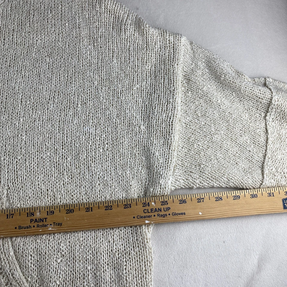 Easel  Knit Oversized Cream Sweater Kangaroo Pocket Sz XL/1X  Comfort 3/4 Sleeve - Image 4 of 4