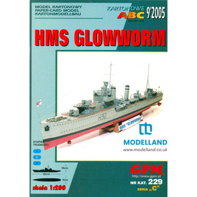 HMS Glühwürmchen Zerstörer Karte Papier ausgeschnitten Modellbausatz GPM Laser geschnitten Rahmen