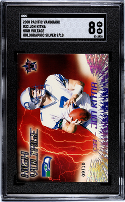#ad Jon Kitna 2000 Pacific High Voltage Holographic Silver 10 SGC 8 $49.99