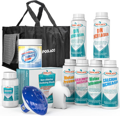 Bromine Hot Tub Starter Kit: Includes Extra-Capacity Chemicals, 50 Test Strips, 