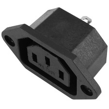AC 250V 10A IEC 320 C13 Panel Mount Plug Connector Socket Black D9T11997
