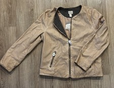 Chicos Beige Full Zip Lined Jacket w/ Zippere...