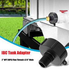 275 330 Gal IBC Tote Tank Adapter Fittings 2" NPT (NPS) Fine Thread x 3/4" Male