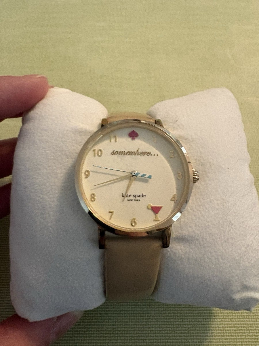 kate spade New York Gold & Beige Leather Watch s-l400.jpg main image 2