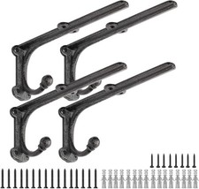 4 Pack 8 Inch Shelf Brackets, Cast Iron Heavy Duty Wall Mount Support