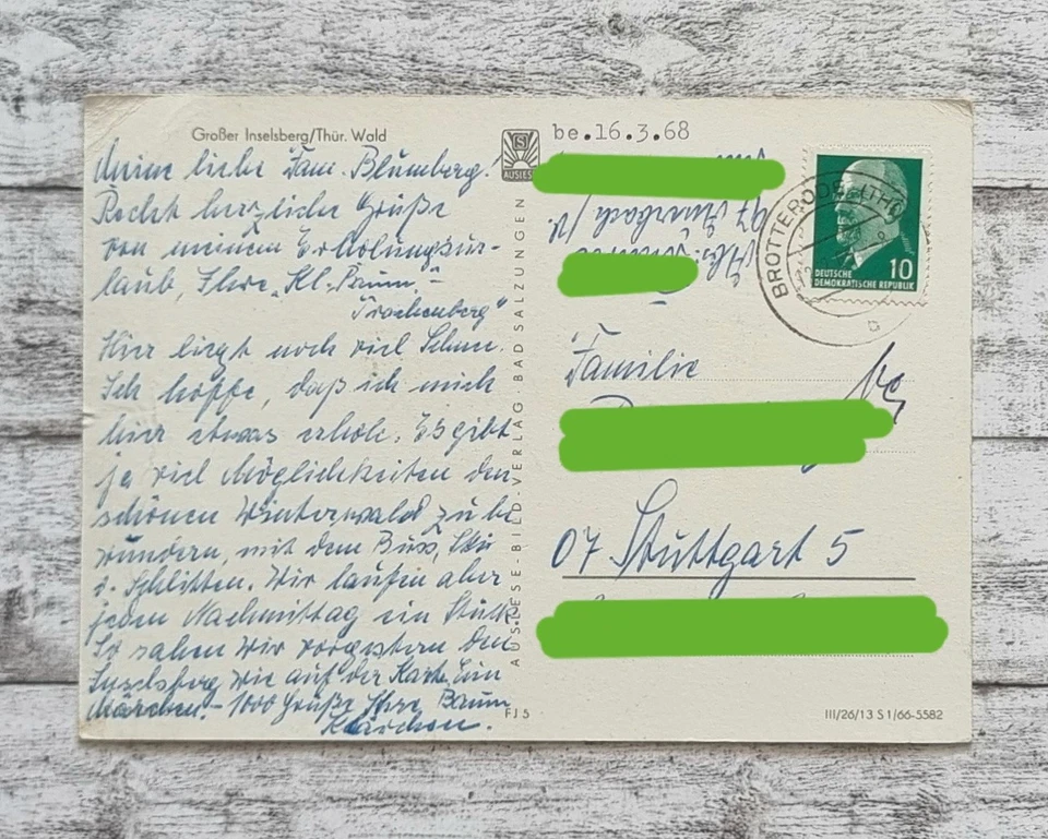 AK Großer Inselberg Thüringer Wald Schnee Architektur Postkarte Vintage 1960er - Bild 2 von 2