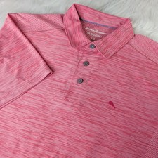Tommy Bahama Island Zone Polo Shirt Mens Large Red Short Sleeve Golf Stretch